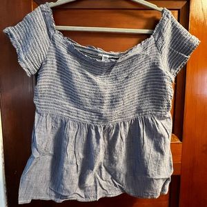 Blue & White Striped Old Navy Shirt! W XL